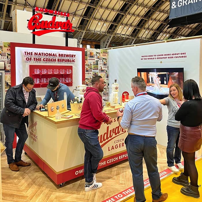 Custom Made Exhibition Stand | Budvar | Norther Bar and Restaurant | Manchester Central 2022 | Motive Exhibitions