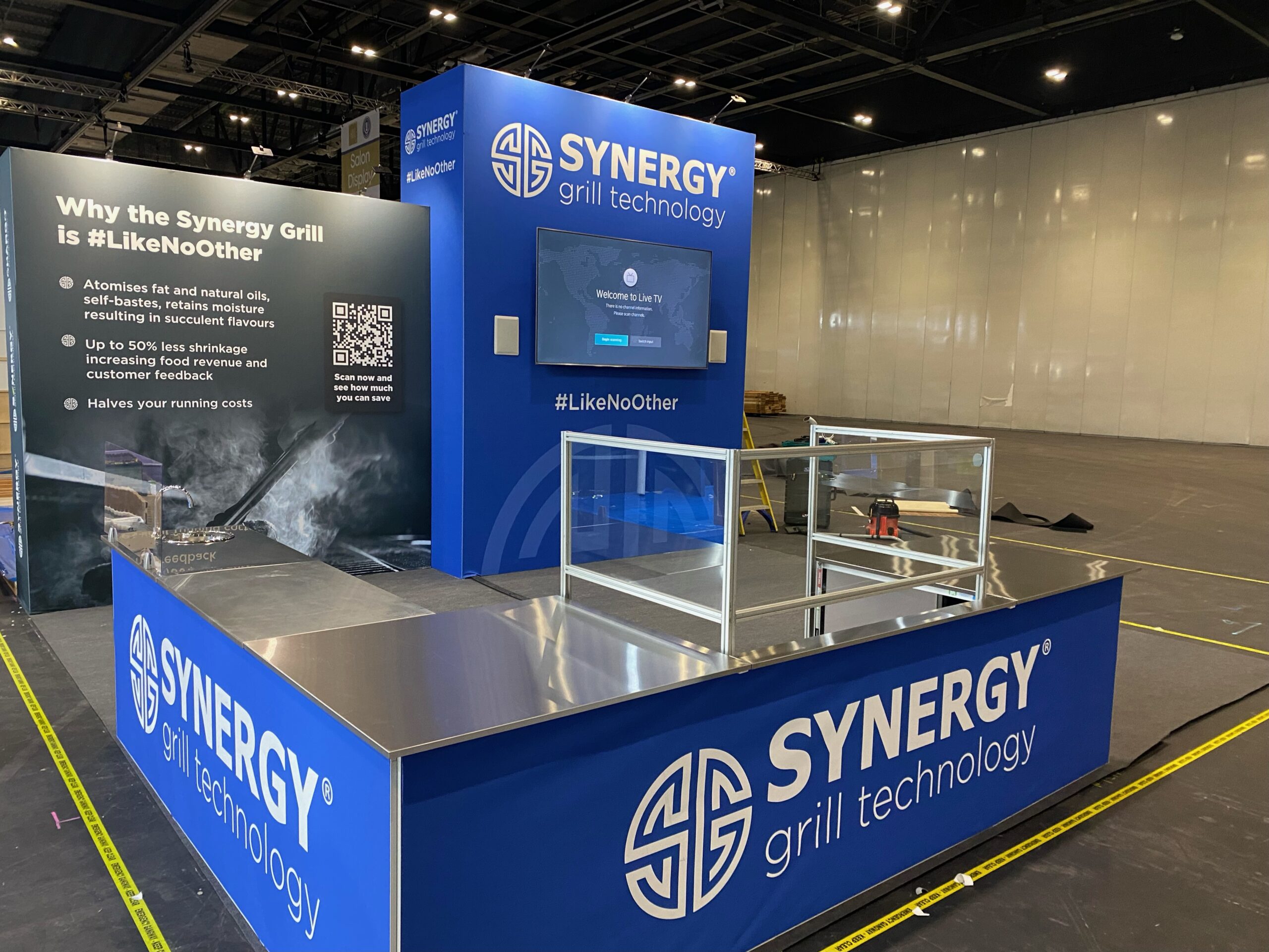 Exhibition stands hire uk Synergy Grill scaled | Motive Exhibitions