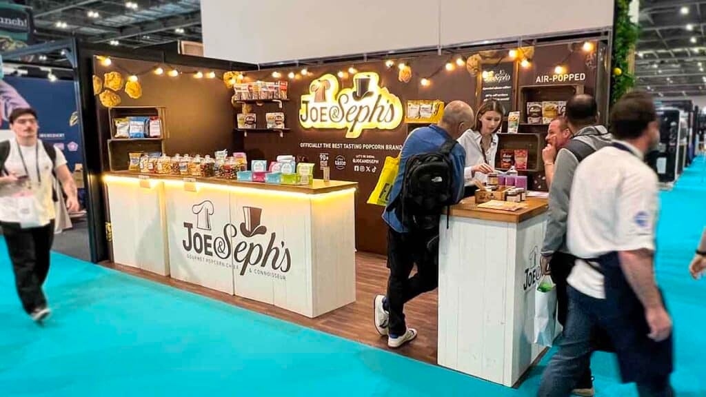 Custom sustainable exhibition stand for Joes & Stephs