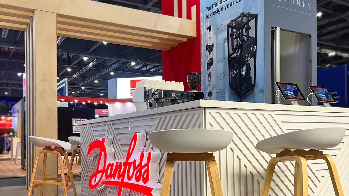 Danfoss | Data Centre World 2025 | ExCel London | Exhibition Stand Builders | Motive Exhibitions