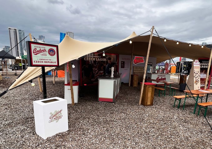 Budvar-LCBF-25 Outdoor experiential exhibition stand for Budvar at LCBF London Craft Beer Festival