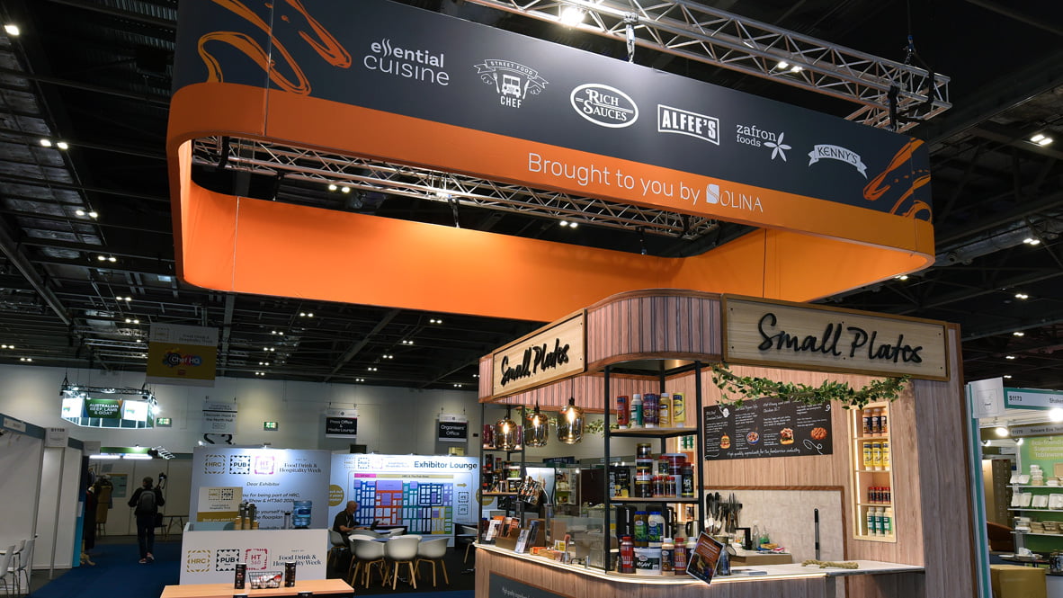 Hanging banner for food trade show London
