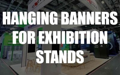 Hanging banners for exhibition stands